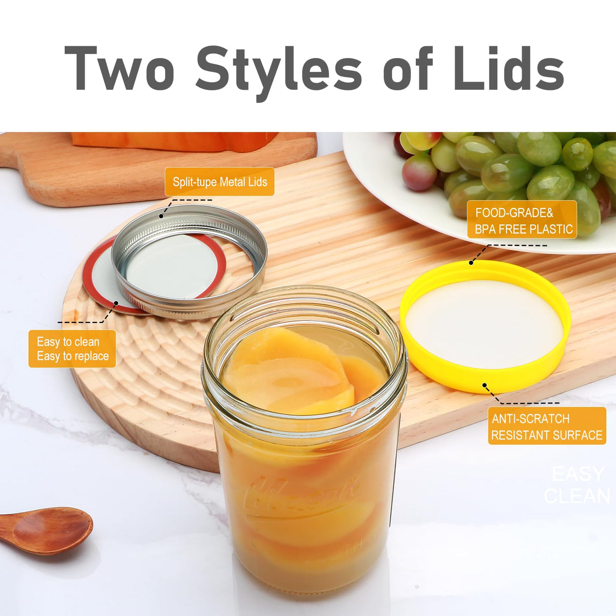 16 oz Glass Mason Jars with Lids 12pcs V8486