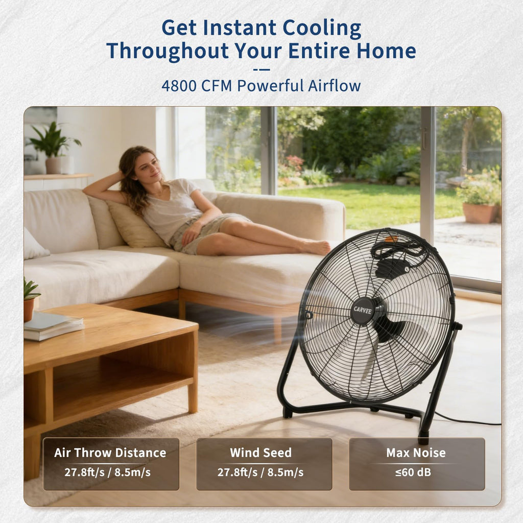20'' 3000CFM Metal Floor Fan O73323