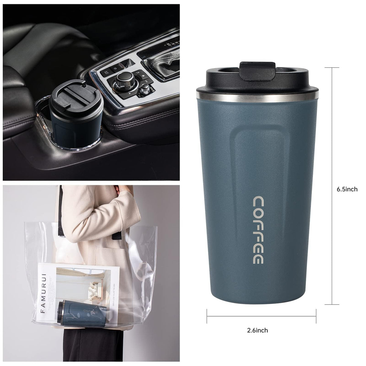 17oz Insulated Stainless Steel Travel Coffee Mug T820642