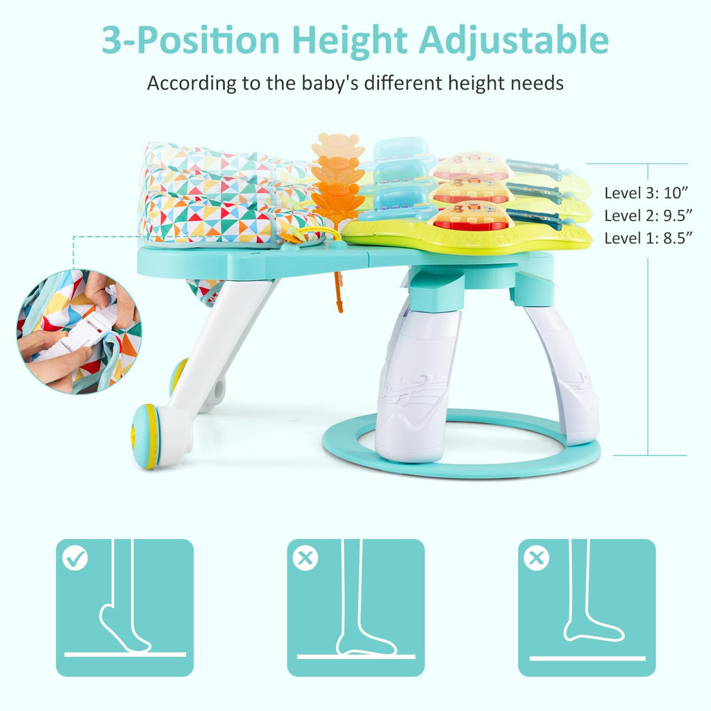 3 in 1 Baby Activity Center Walker with Play Table Green V6292