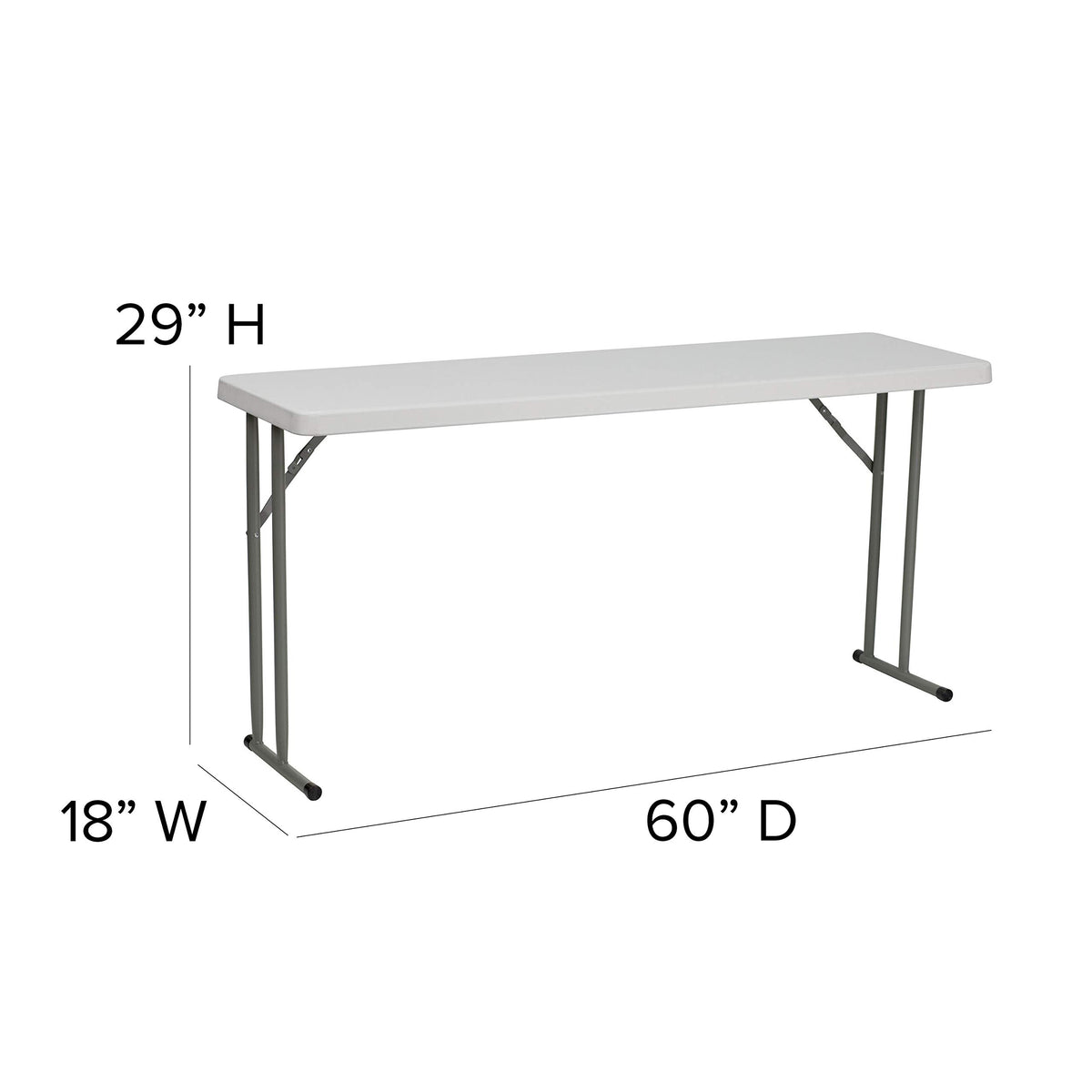 White Rectangular Plastic Folding Table Q988989