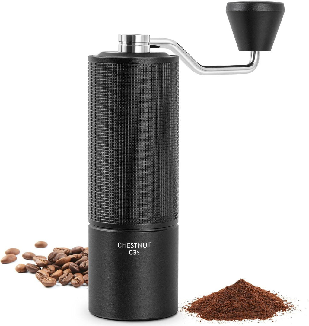 Manual Coffee Grinder with Stainless Steel Conical Burr, 25g, Black L359