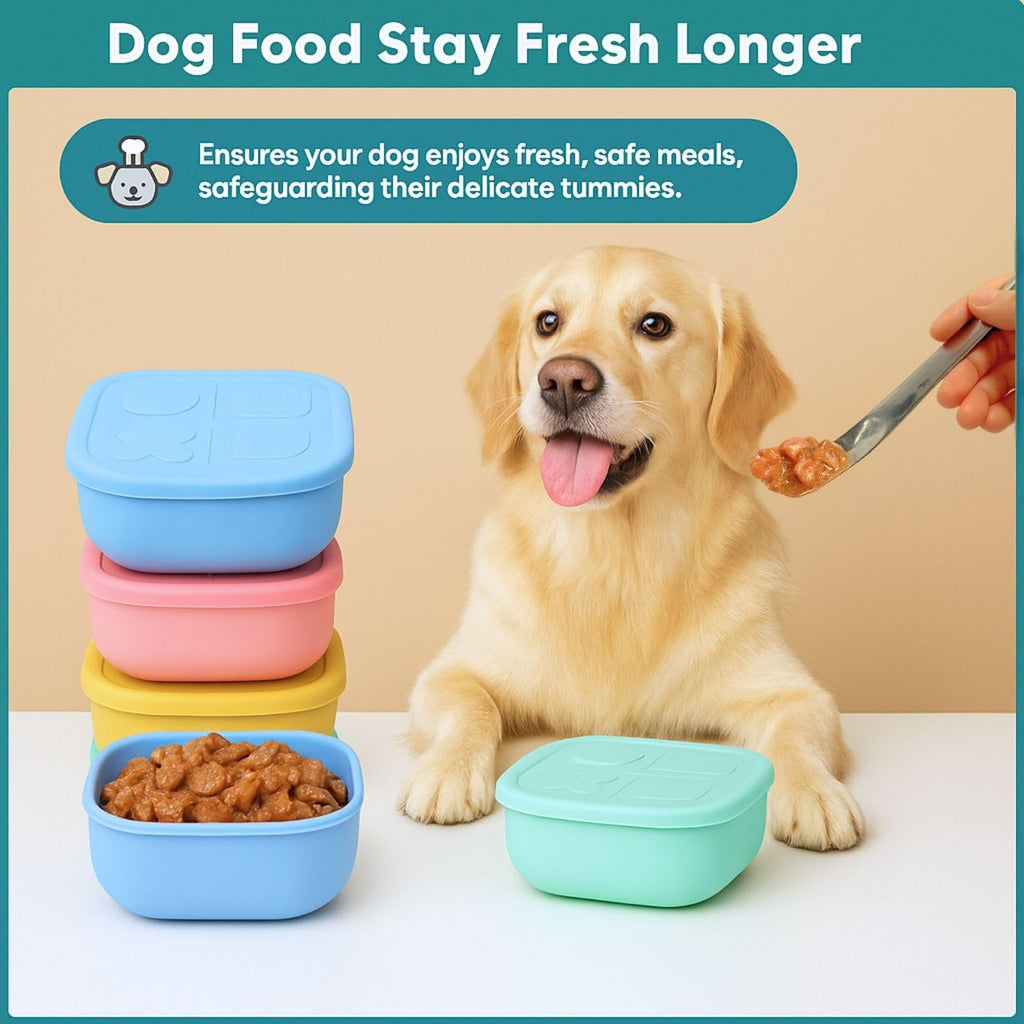 Airtight Pet Wet Food Storage Containers with Lids 4-Pack 12oz O25689