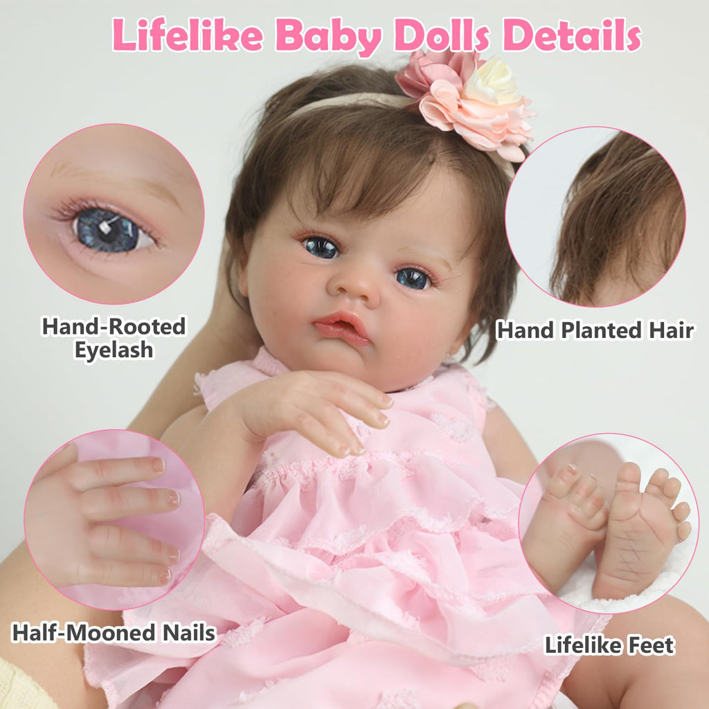 20 Inch Lifelike Reborn Baby Doll Girl with Soft Weighted Body M155