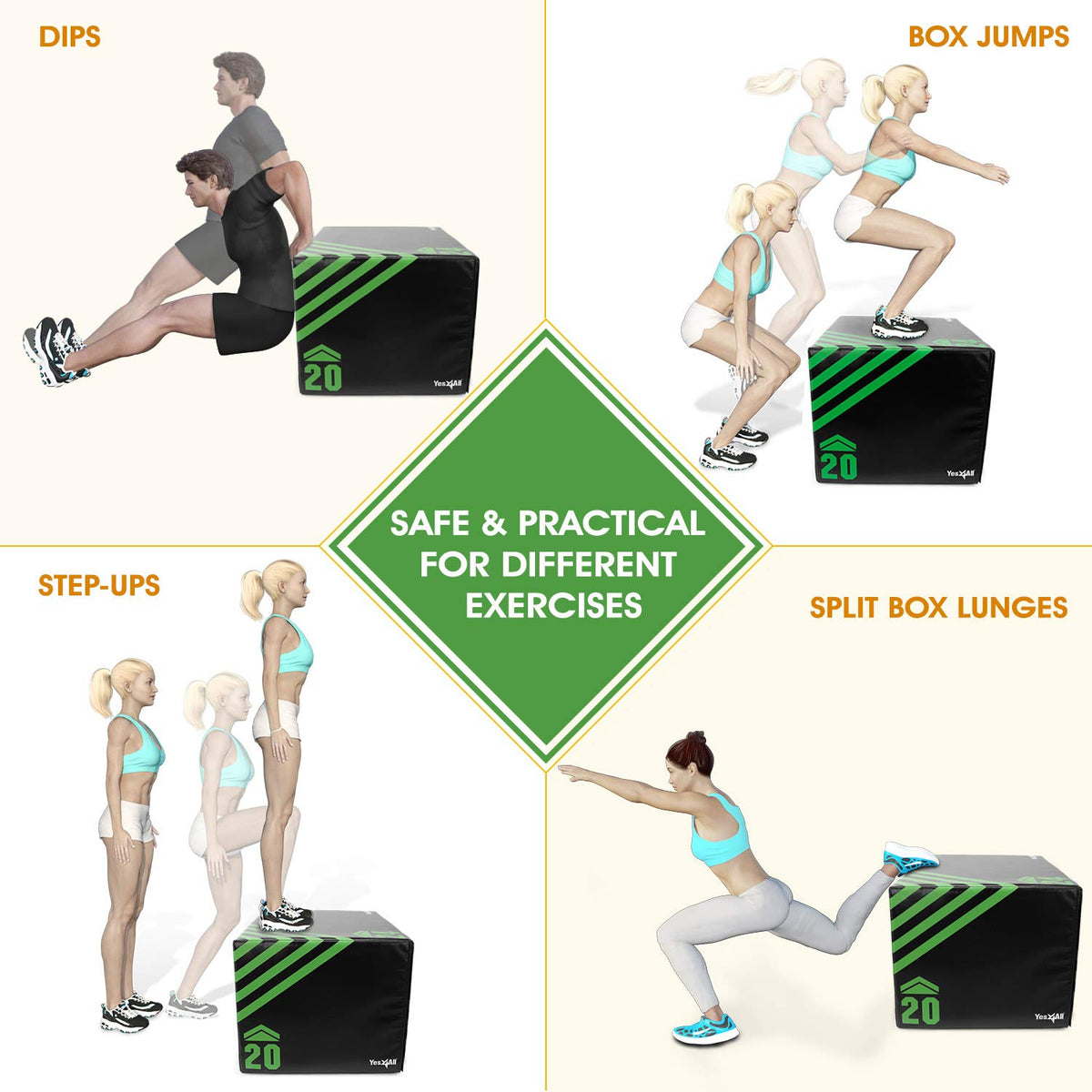 3 in 1 Foam Plyometric Jump Box U836