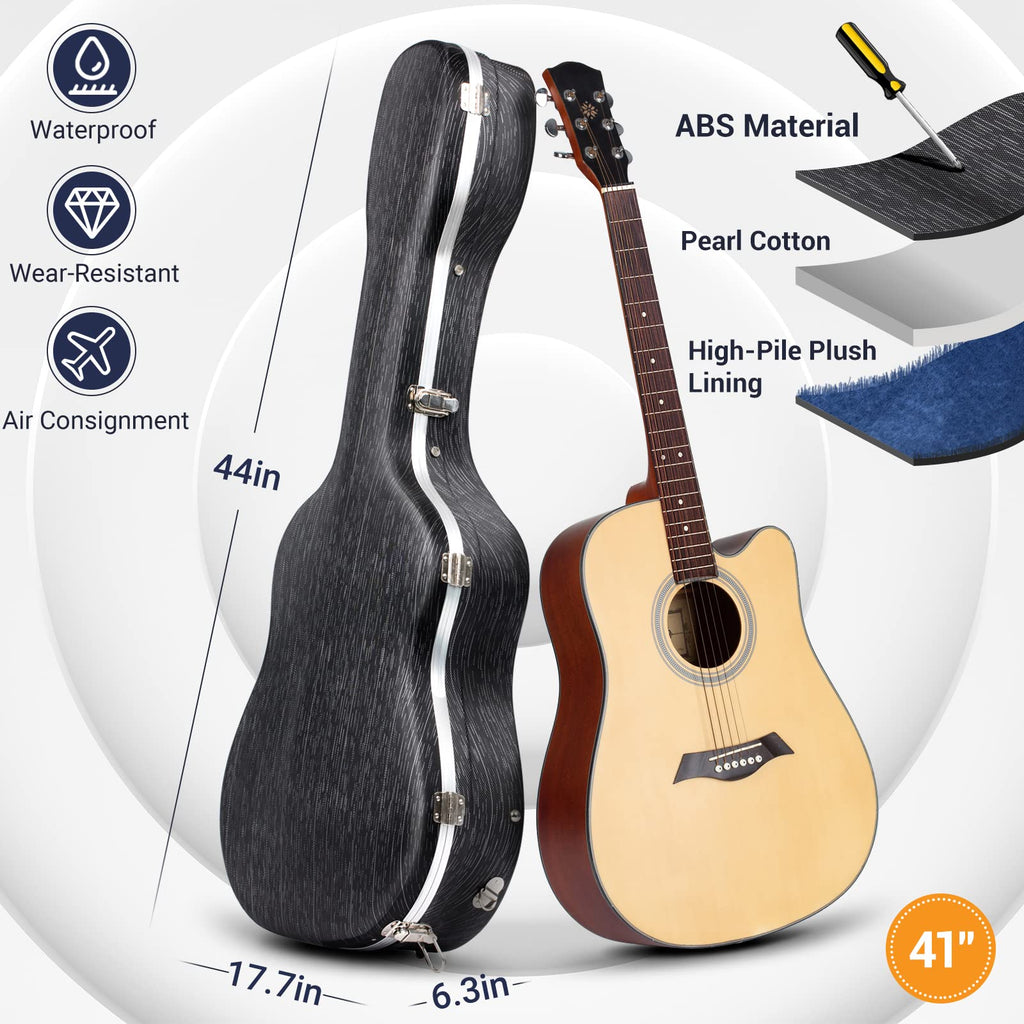 41 Inch ABS Hard Acoustic Guitar Case Black S147