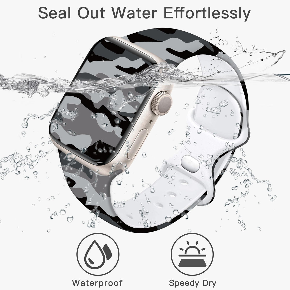 Camo Silicone Band for Apple Watch 38mm 40mm 41mm 42mm C94098