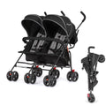Black Twin Umbrella Toddler Stroller Y460
