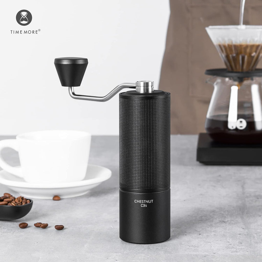 Manual Coffee Grinder with Stainless Steel Conical Burr, 25g, Black L359