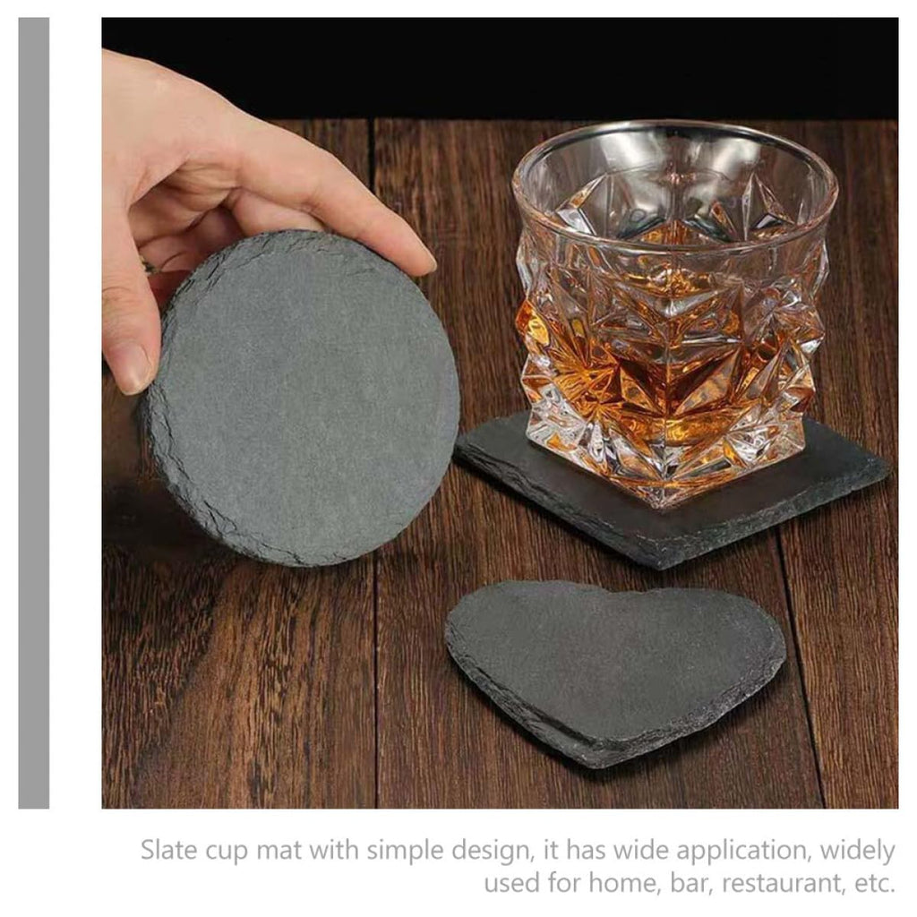 Black Natural Stone Cup Coaster Set F127172