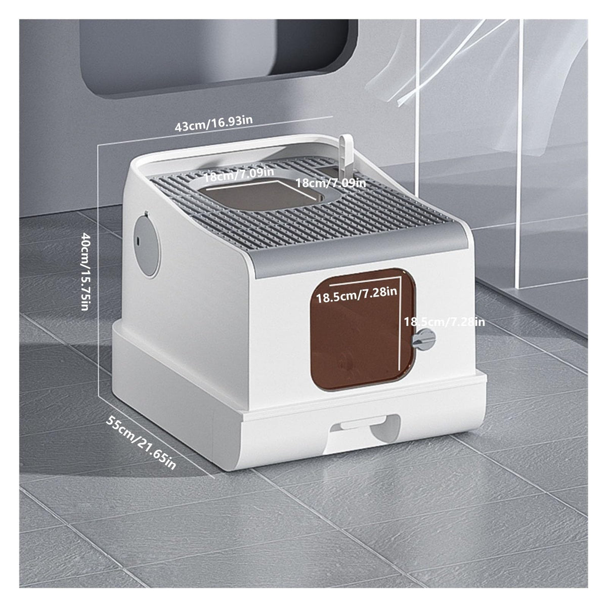 Fully Enclosed Extra Large Cat Litter Box Q873152