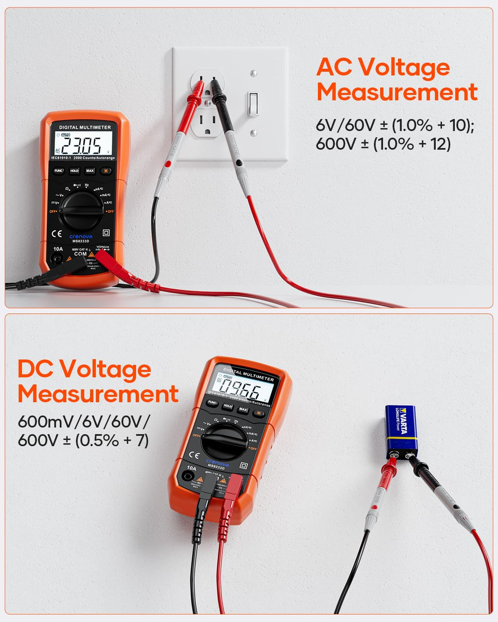 Auto-Ranging Multimeter TRMS 6000 Counts F798965
