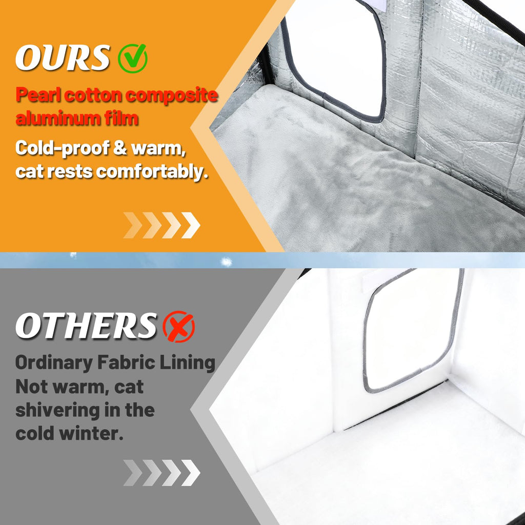 Weatherproof Outdoor Heated Cat House with Thermostatic Heating Pad F774180