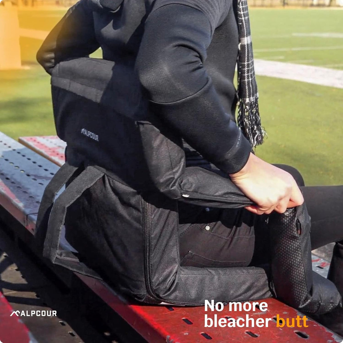 Heated Reclining Stadium Seat with Back Support and Cushion A40298