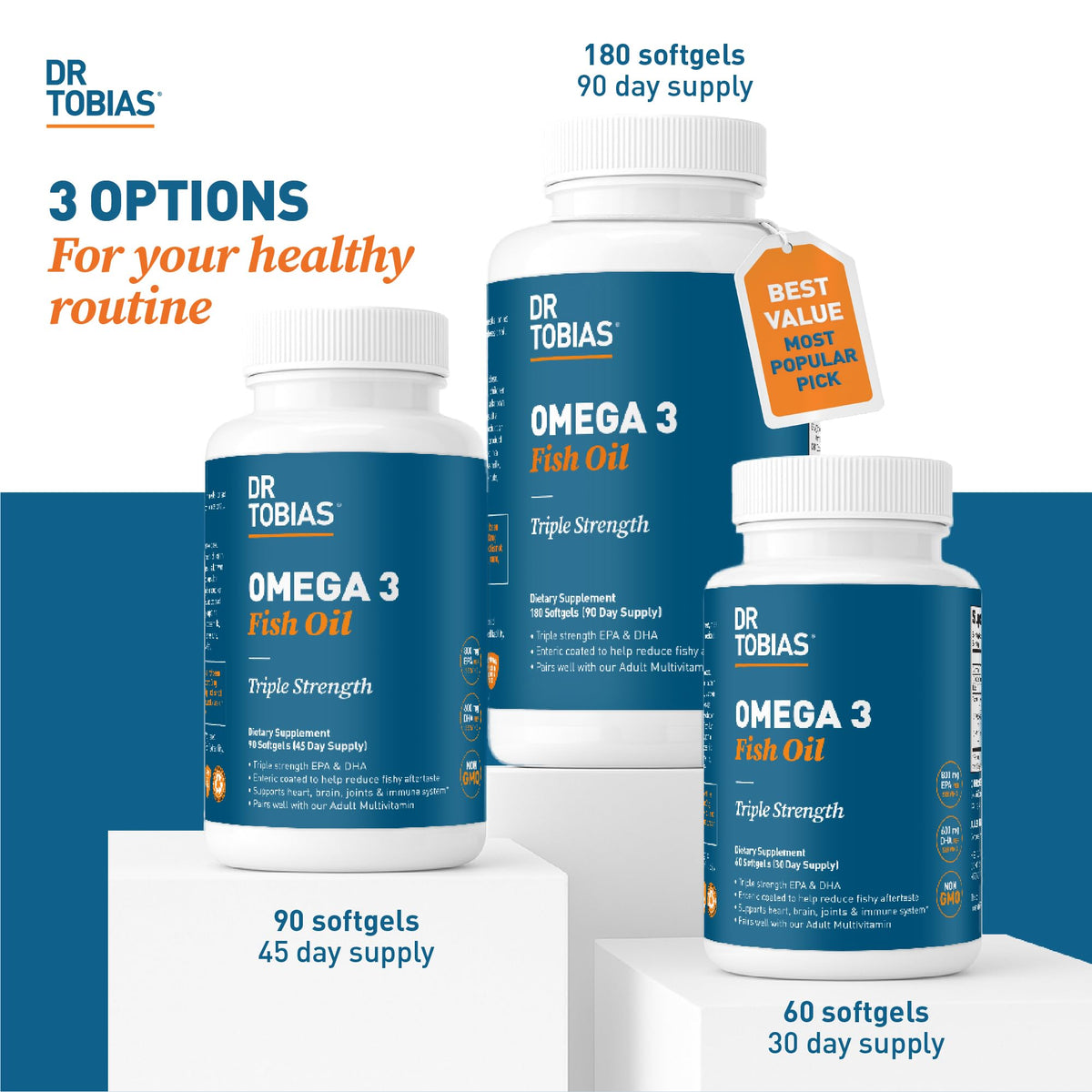 Omega 3 Fish Oil 2000mg 180 Softgels G3313