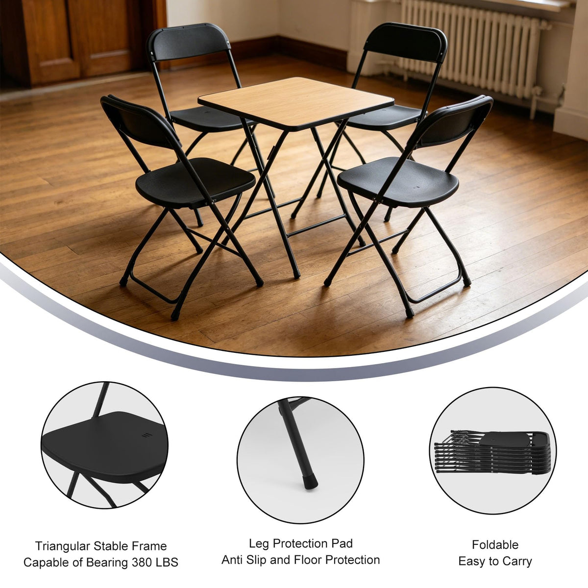 Plastic Folding Chairs Set of 10 D68568