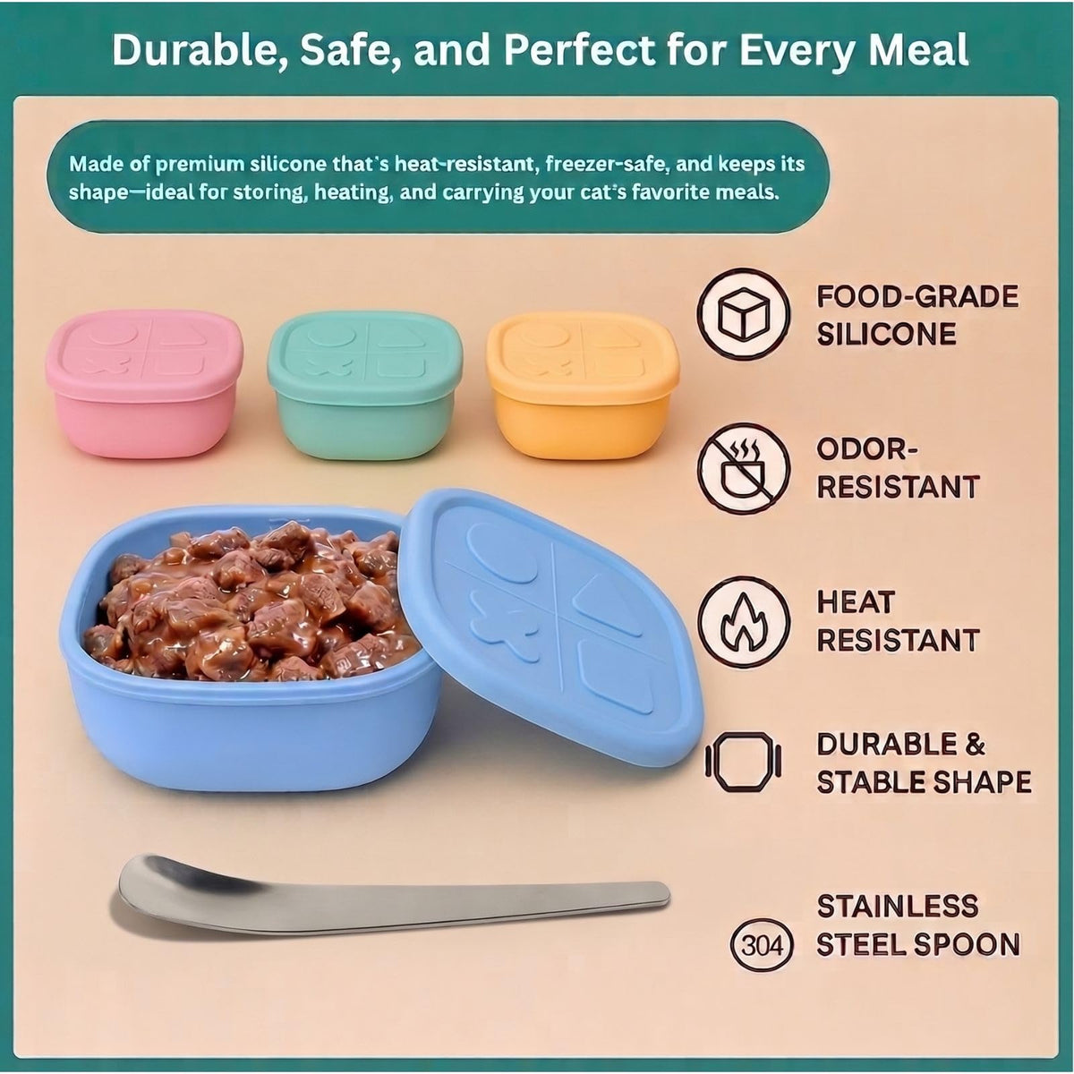 Airtight Pet Wet Food Storage Containers with Lids 4-Pack 12oz O25689