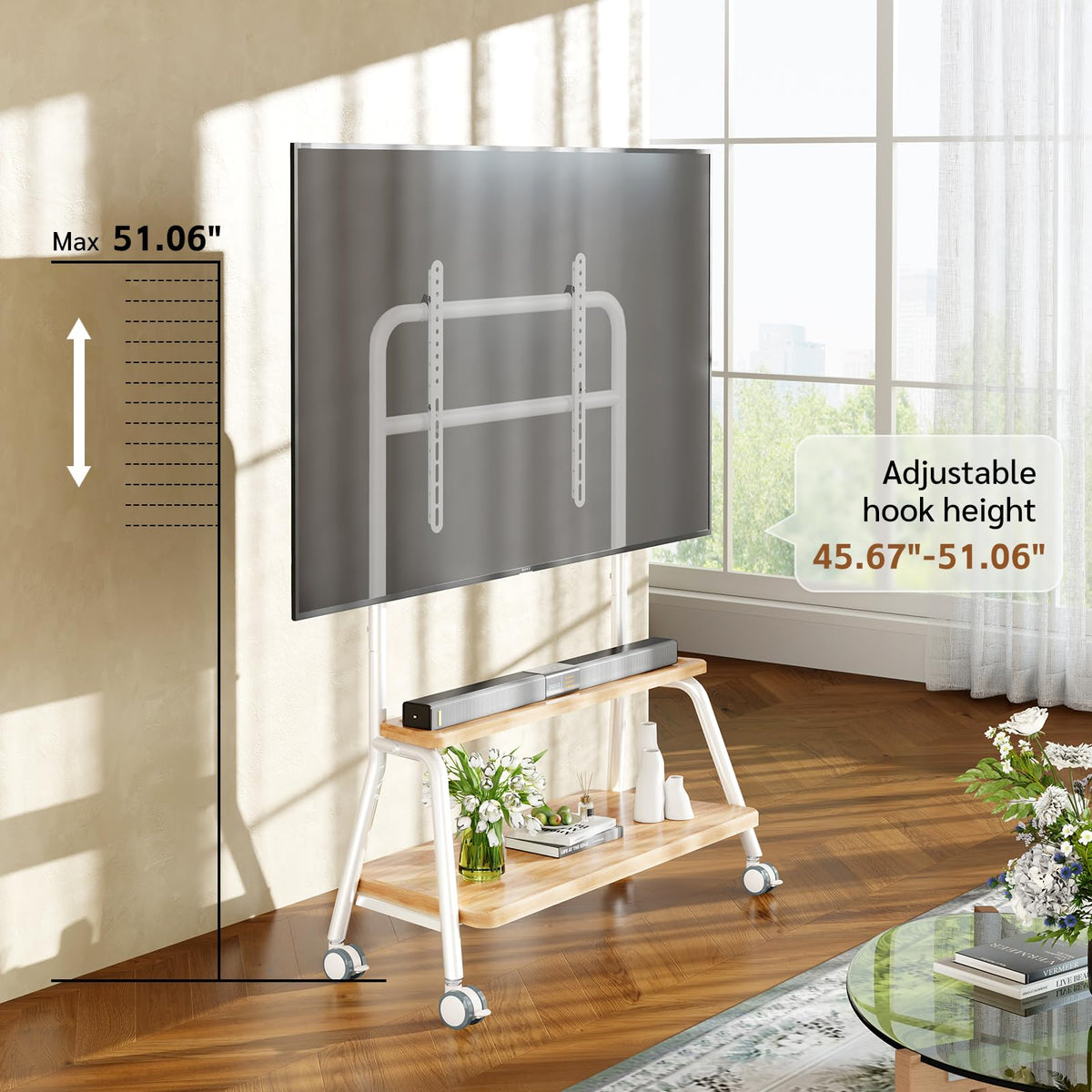 Mobile TV Stand on Wheels for 32-75 Inch TVs L58806