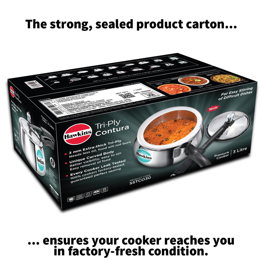 3 Litre Triply Stainless Steel Pressure Cooker E579108
