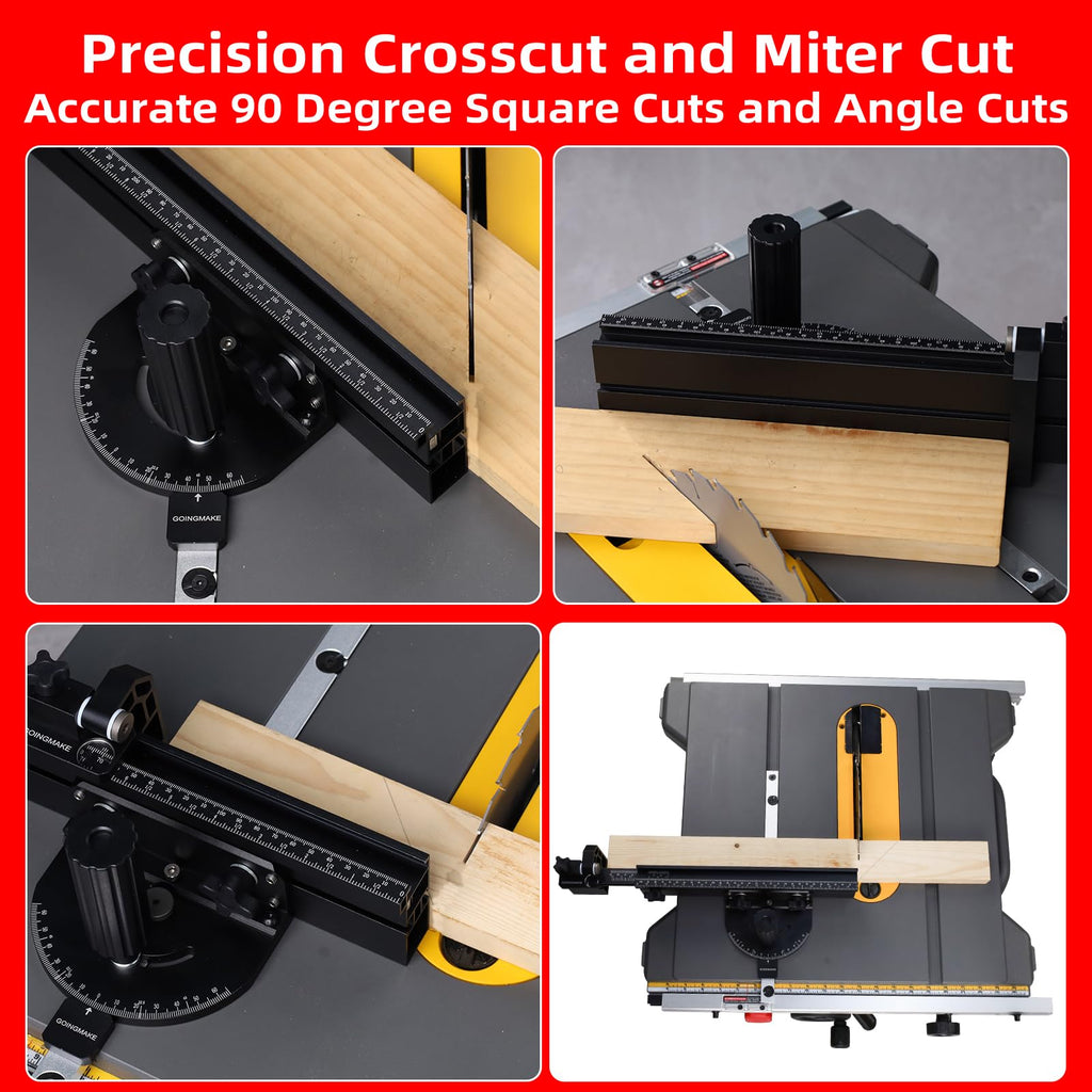 Compact Table Saw Miter Gauge with Extendable Fence J786720