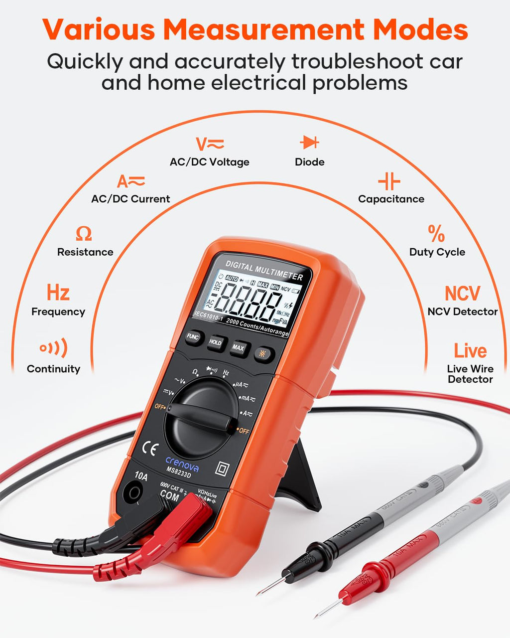 Auto-Ranging Multimeter TRMS 6000 Counts F798965