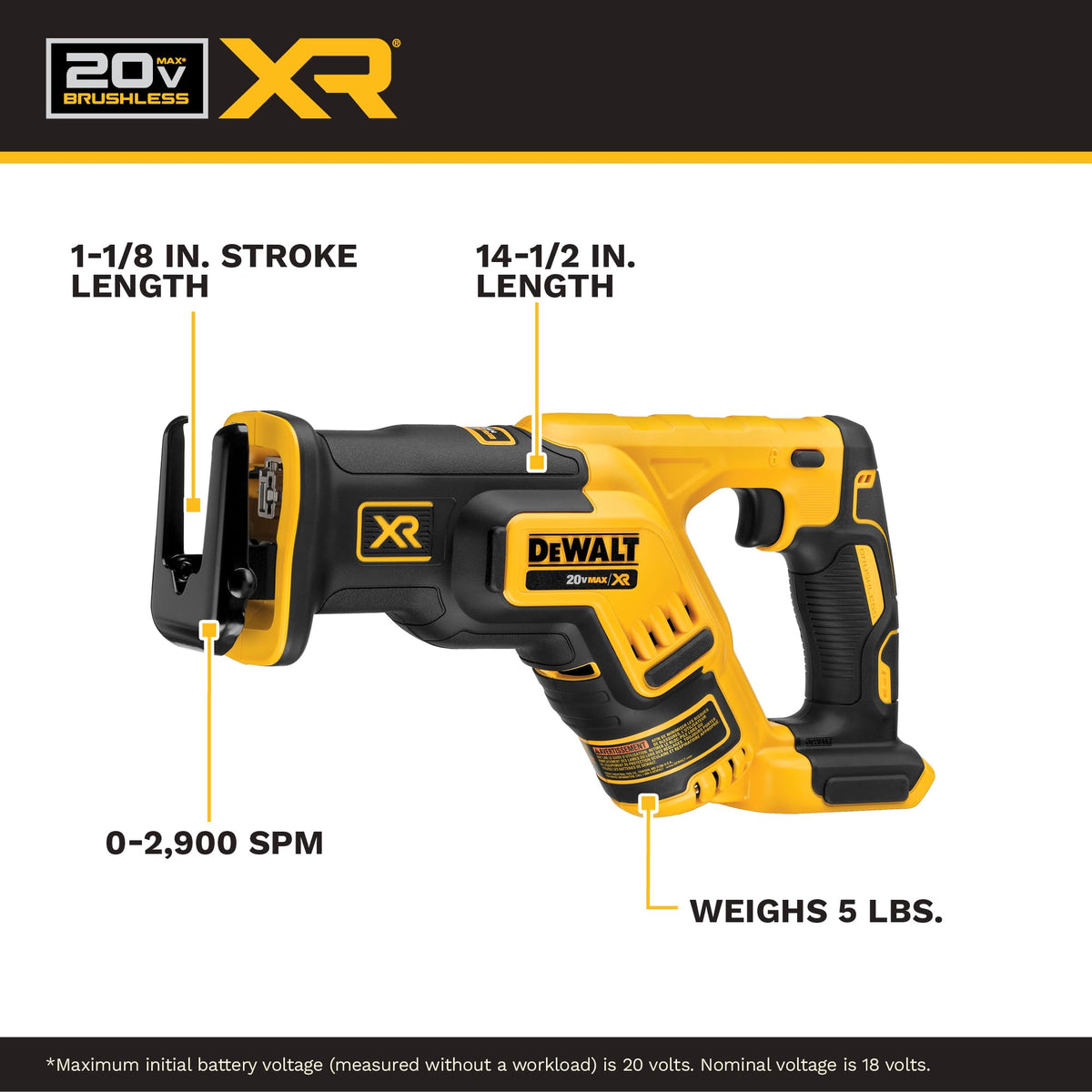 20V MAX Cordless Brushless Compact Reciprocating Saw C5238