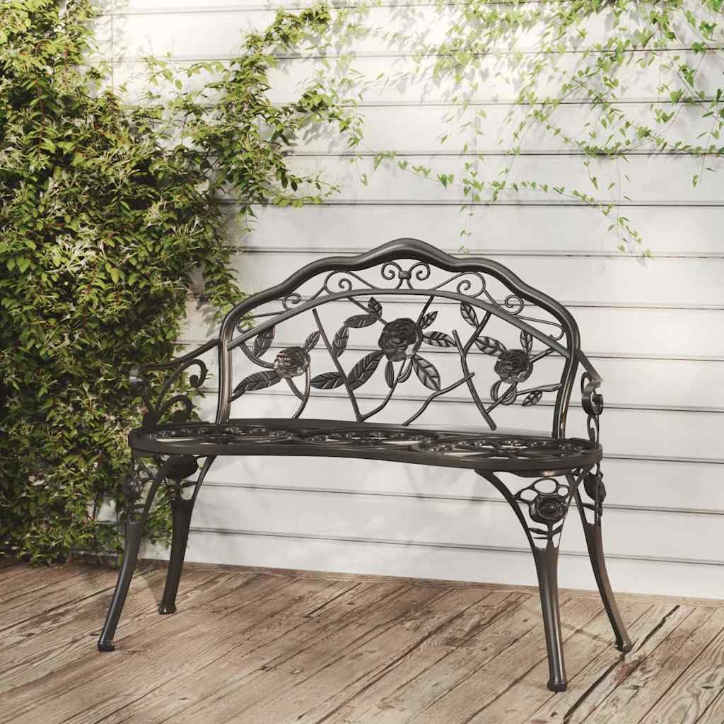 Cast Aluminum Black Patio Bench N200635
