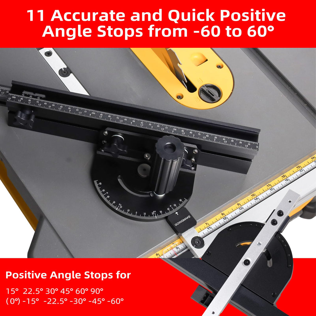 Compact Table Saw Miter Gauge with Extendable Fence J786720