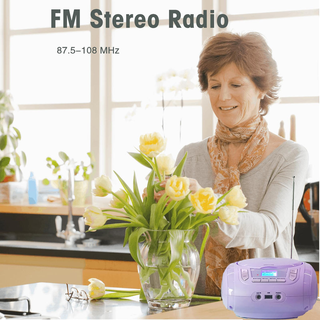 Portable CD Player with Bluetooth FM Radio USB MP3 S2947