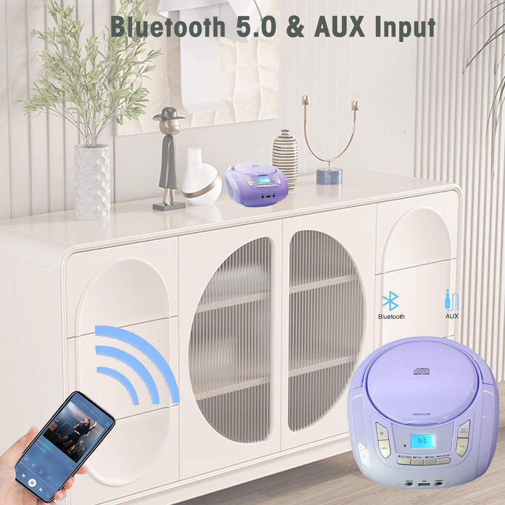 Portable CD Player with Bluetooth FM Radio USB MP3 S2947