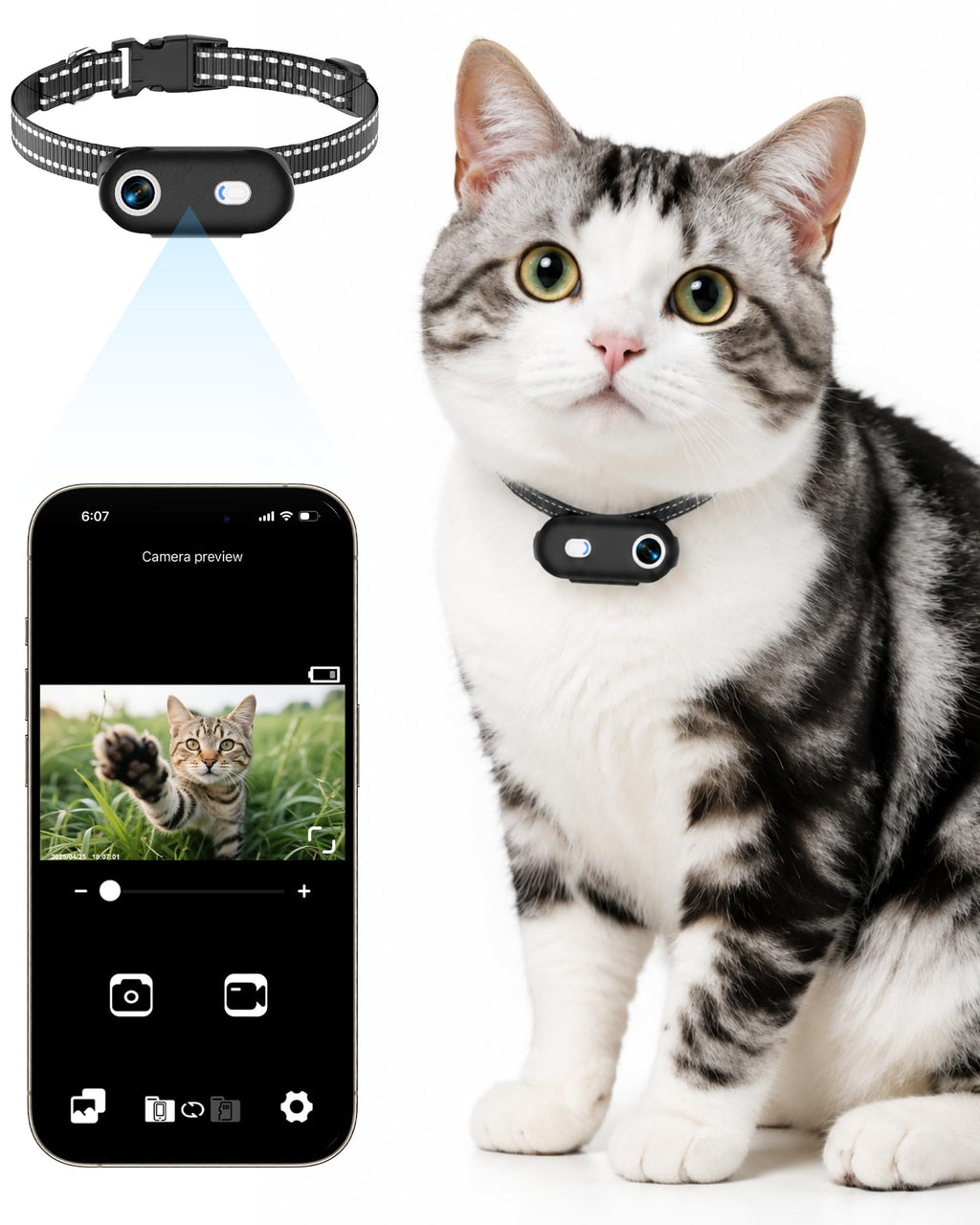 Cat Camera Collar with Phone App F4120