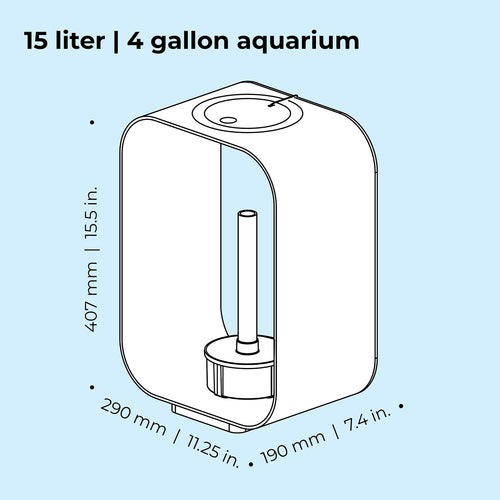 15 Acrylic 4-Gallon Aquarium with LED Lights I37162