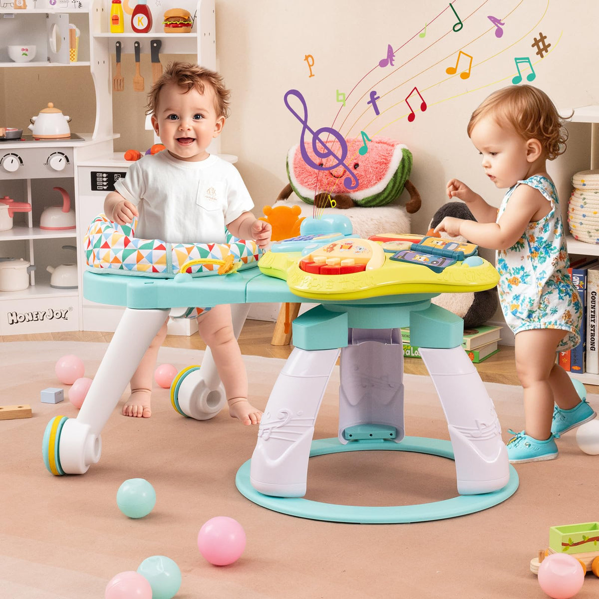 3 in 1 Baby Activity Center Walker with Play Table Green V6292