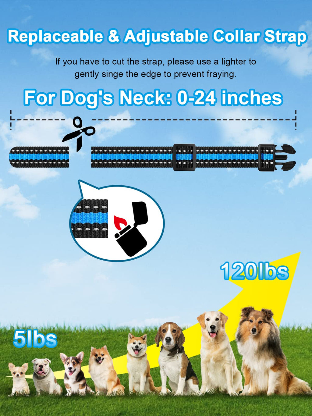 Dog Shock Collar 2 Dogs Waterproof Training Collar with Rechargeable Remote I653968