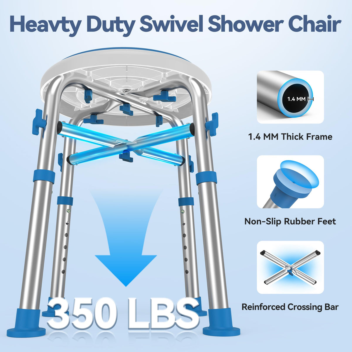 Swivel Shower Chair with Reinforced Crossing Bar T689345