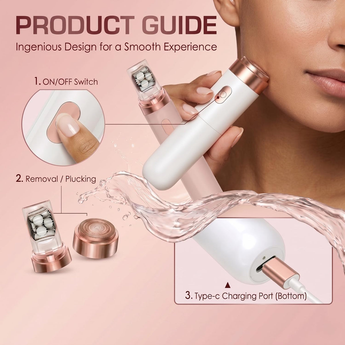 Rechargeable Cordless Electric Facial Epilator K971564