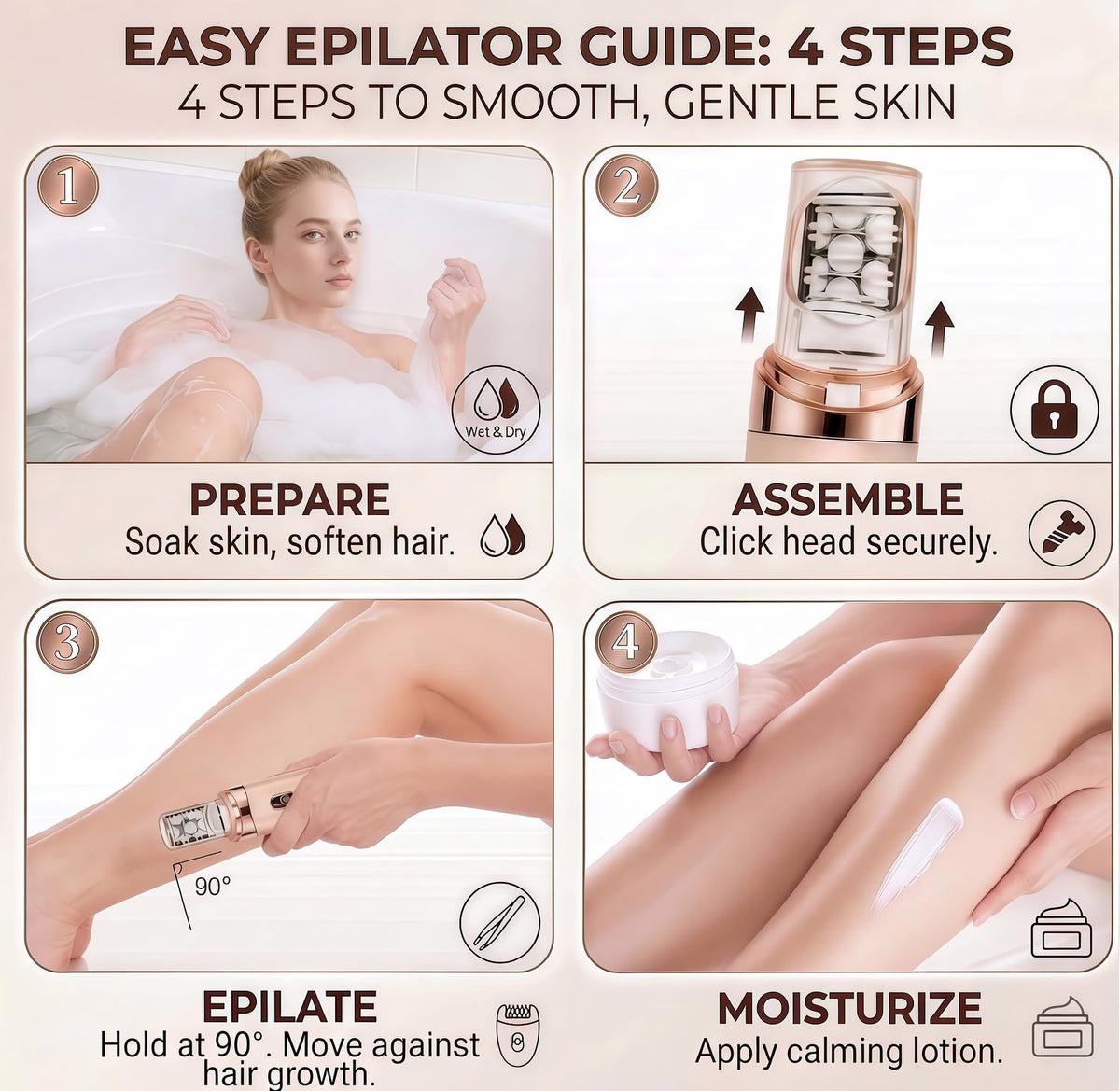 Rechargeable Cordless Electric Facial Epilator K971564