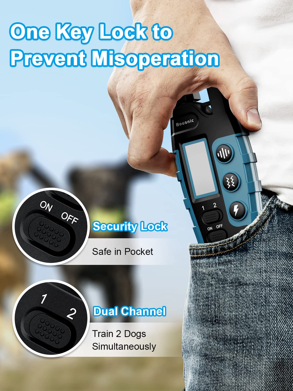 Dog Shock Collar 2 Dogs Waterproof Training Collar with Rechargeable Remote I653968