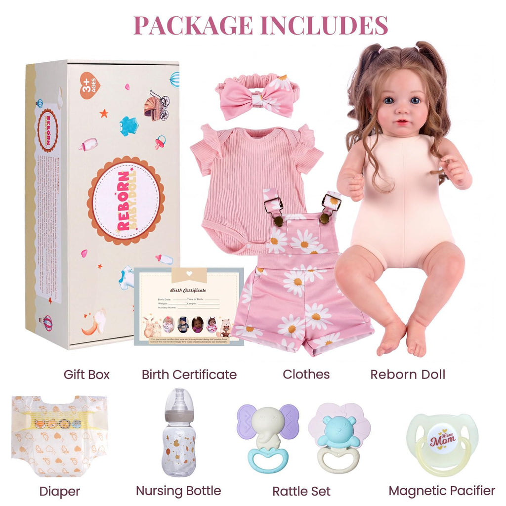 20inch Realistic Reborn Baby Dolls with Poseable Limbs Rooted Hair Z59183
