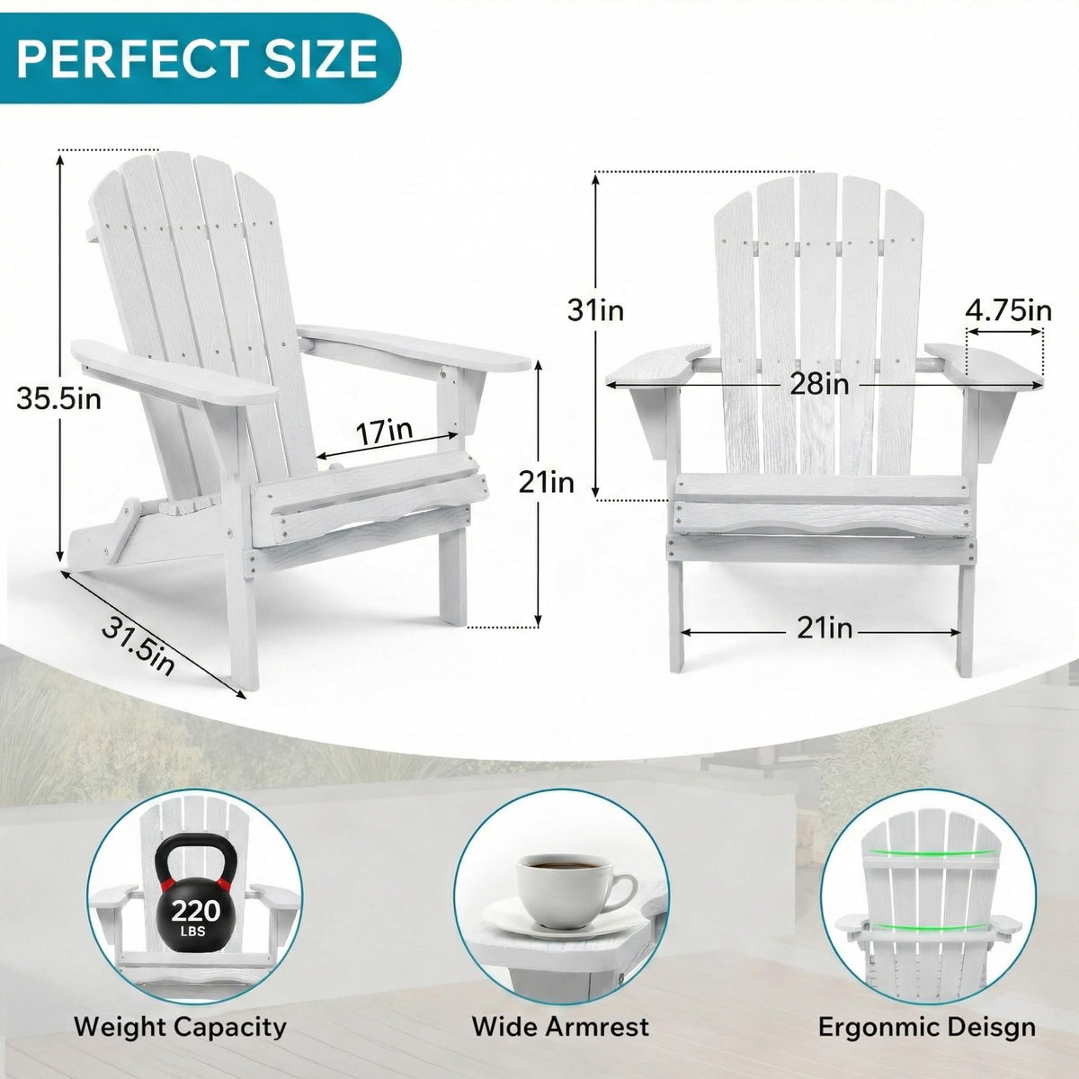 Folding Solid Cedar Wood Outdoor Chair V7135