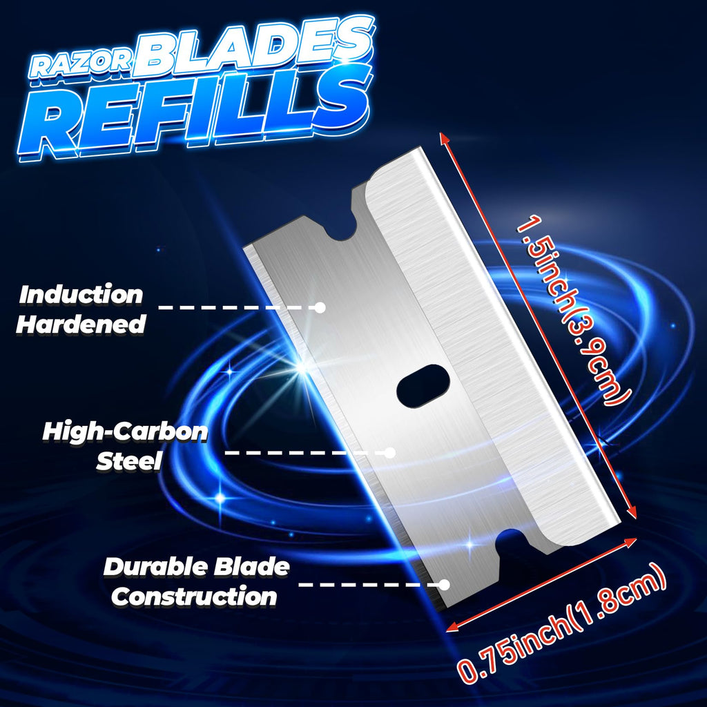 Single Edge Razor Blades, 100 Blades, High Carbon Steel S69539