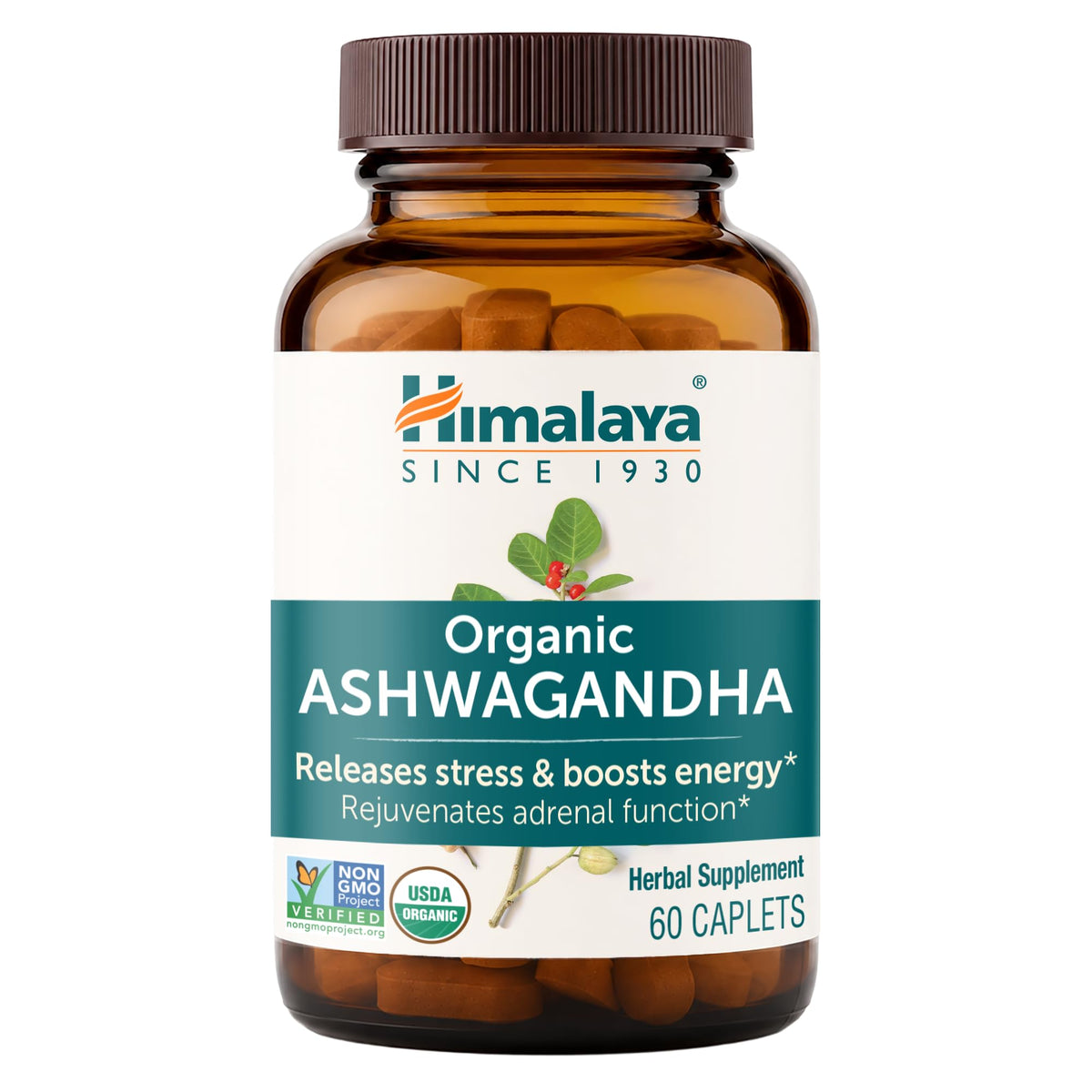 USDA Organic Ashwagandha Root 670 mg 60 Caplets E635125