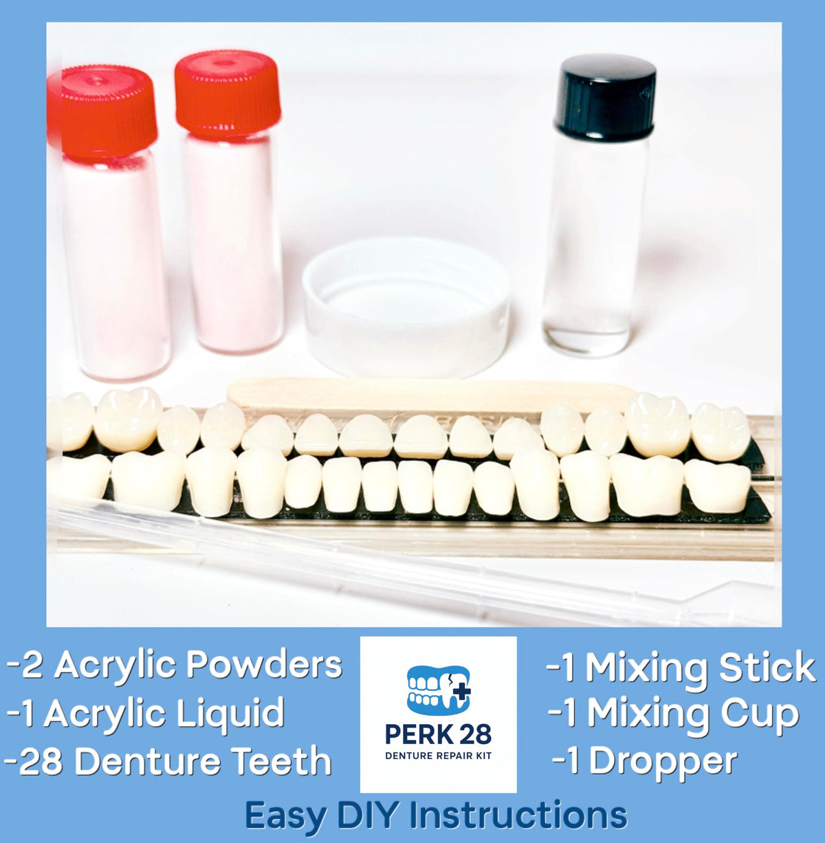 Denture Repair Kit with 28 Denture Teeth J29618