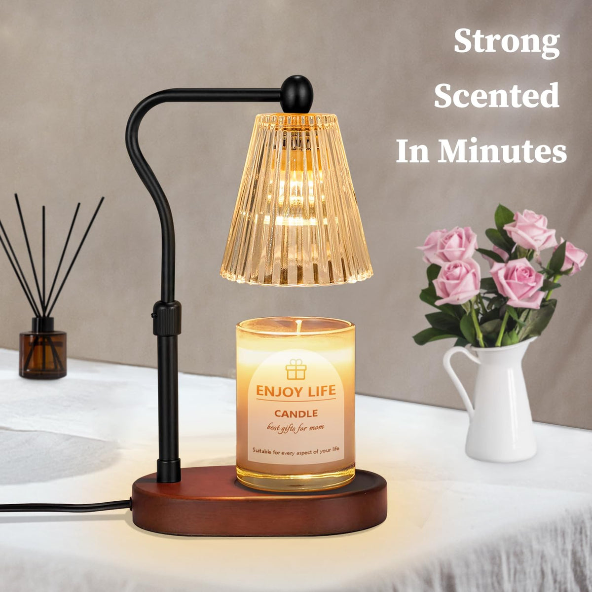 Candle Warmer Lamp with Timer Dimmer Adjustable Height P966049