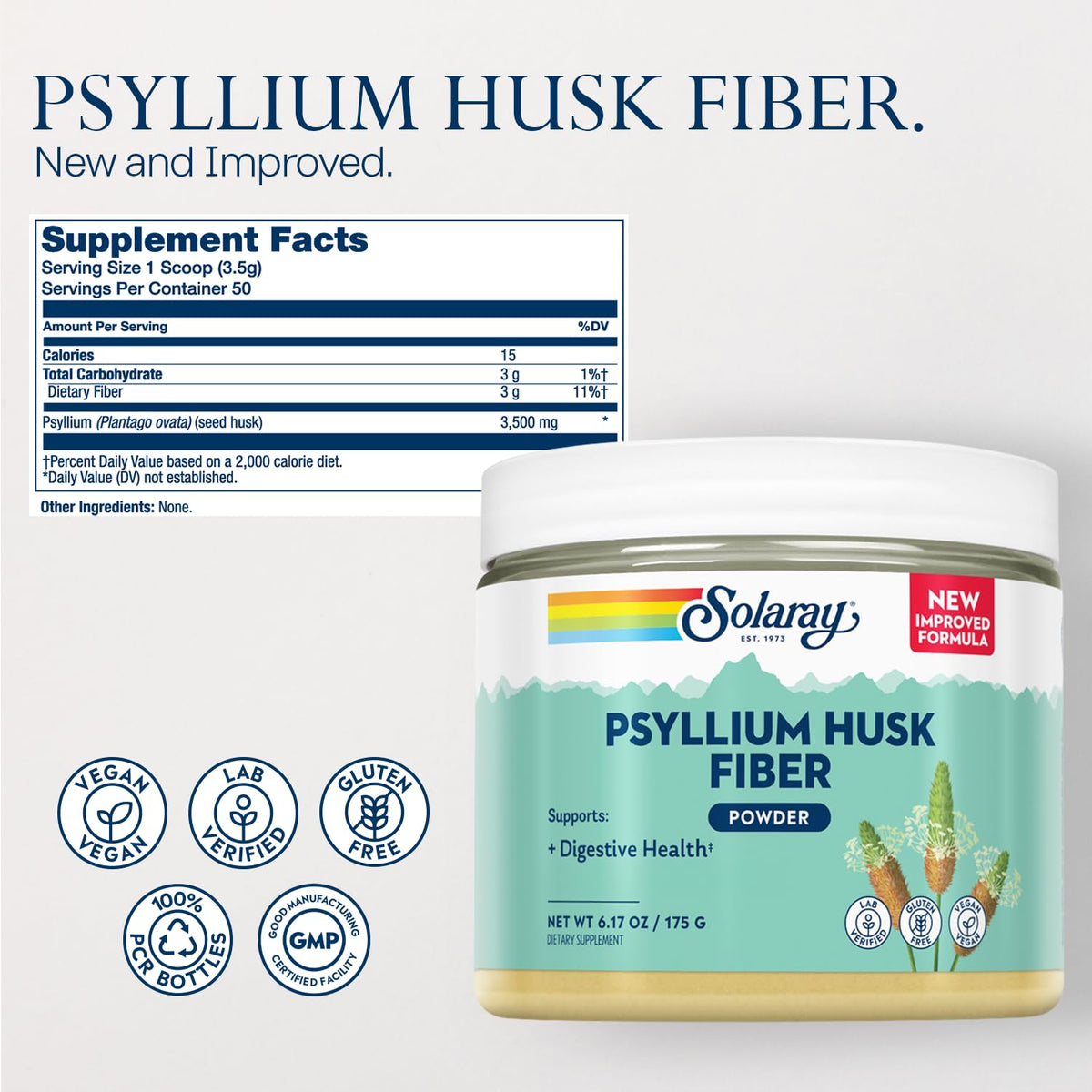 Psyllium Husk Powder Fiber Supplement 6.17 OZ A921835