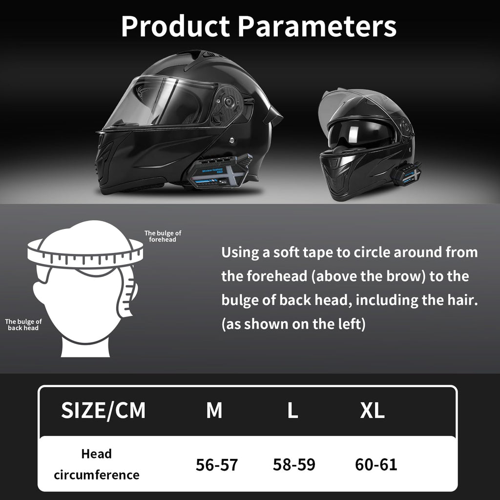 DOT Approved Flip Up Full Face Motorcycle Helmet with Dual Visor A19127