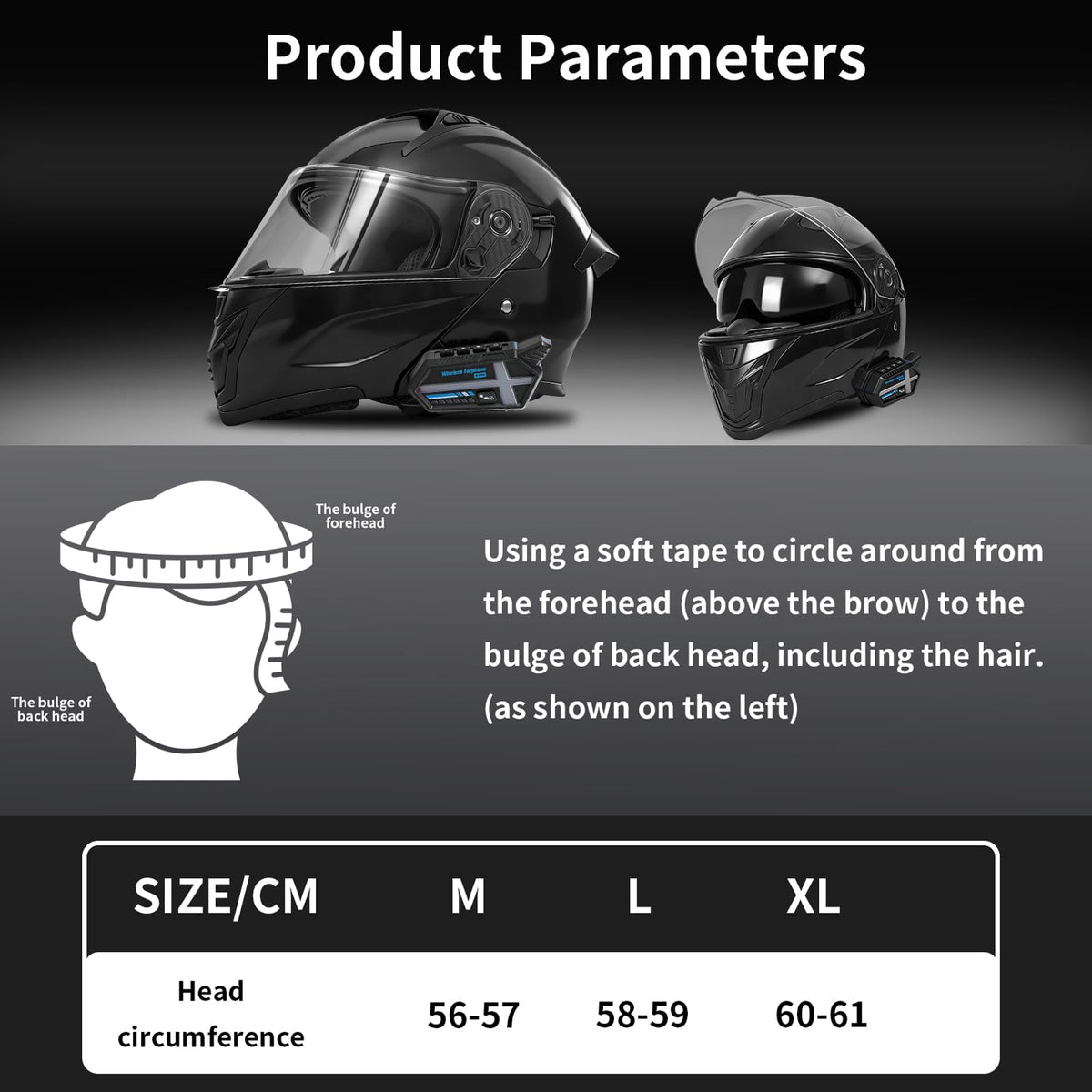 DOT Approved Flip Up Full Face Motorcycle Helmet with Dual Visor A19127