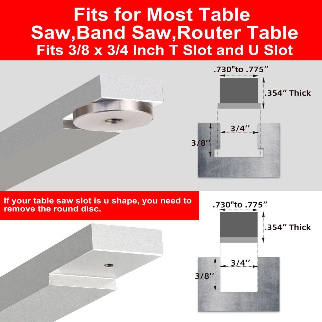Compact Table Saw Miter Gauge with Extendable Fence J786720