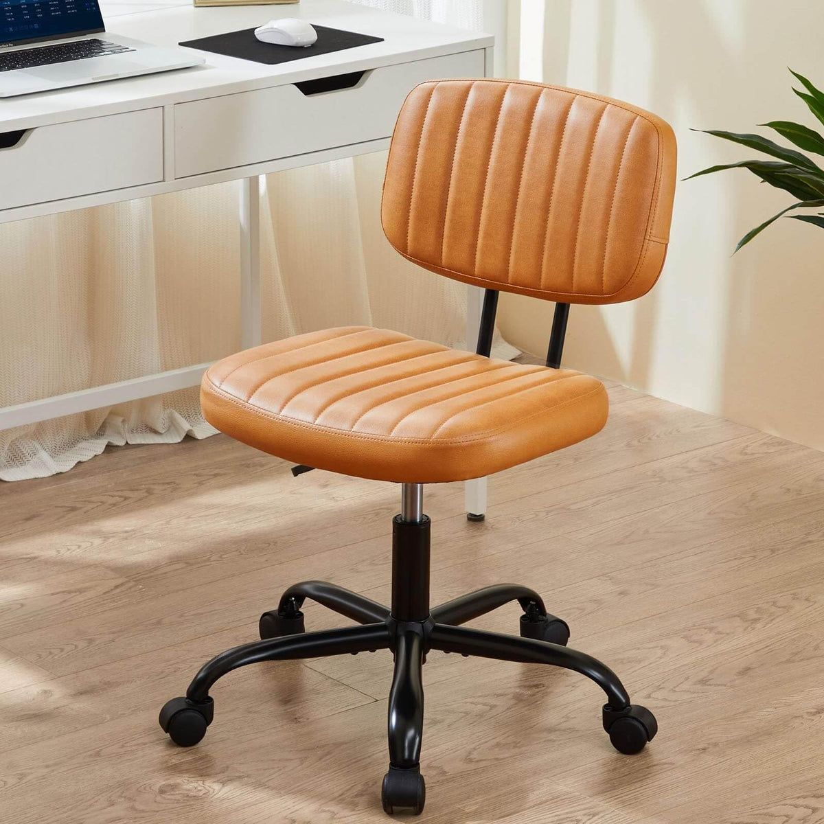 Orange Adjustable Height Swivel Rolling Office Chair U9658