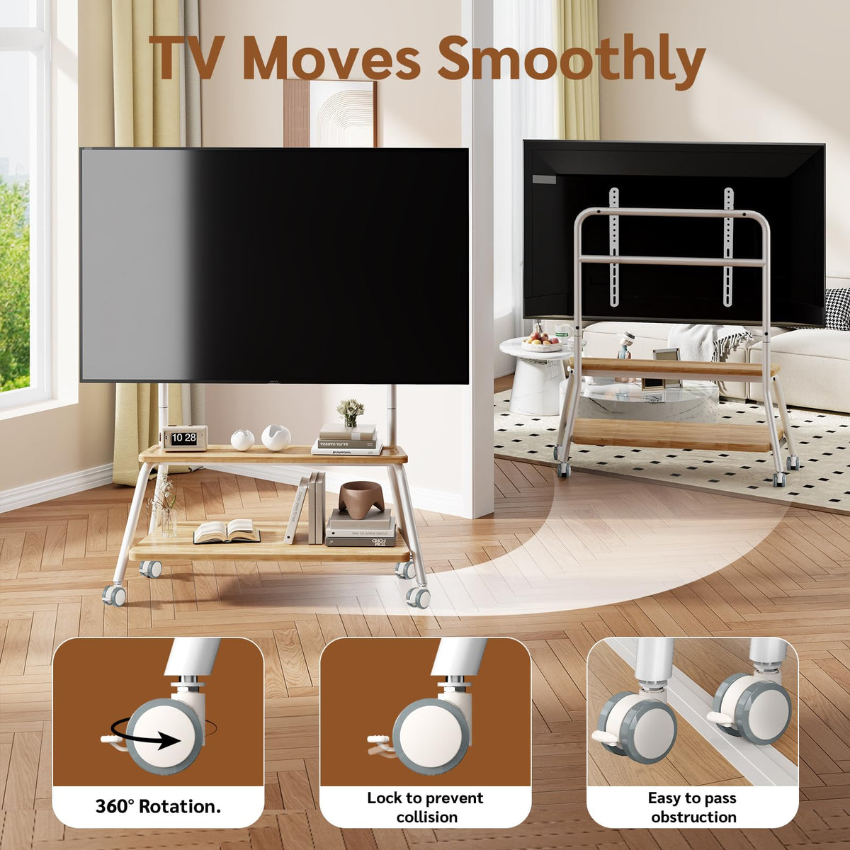 Mobile TV Stand on Wheels for 32-75 Inch TVs L58806
